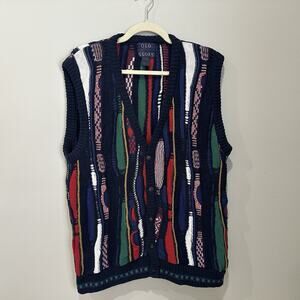 Vintage old glory Men’s XLarge Colorful Sweater Vest Coogi Style